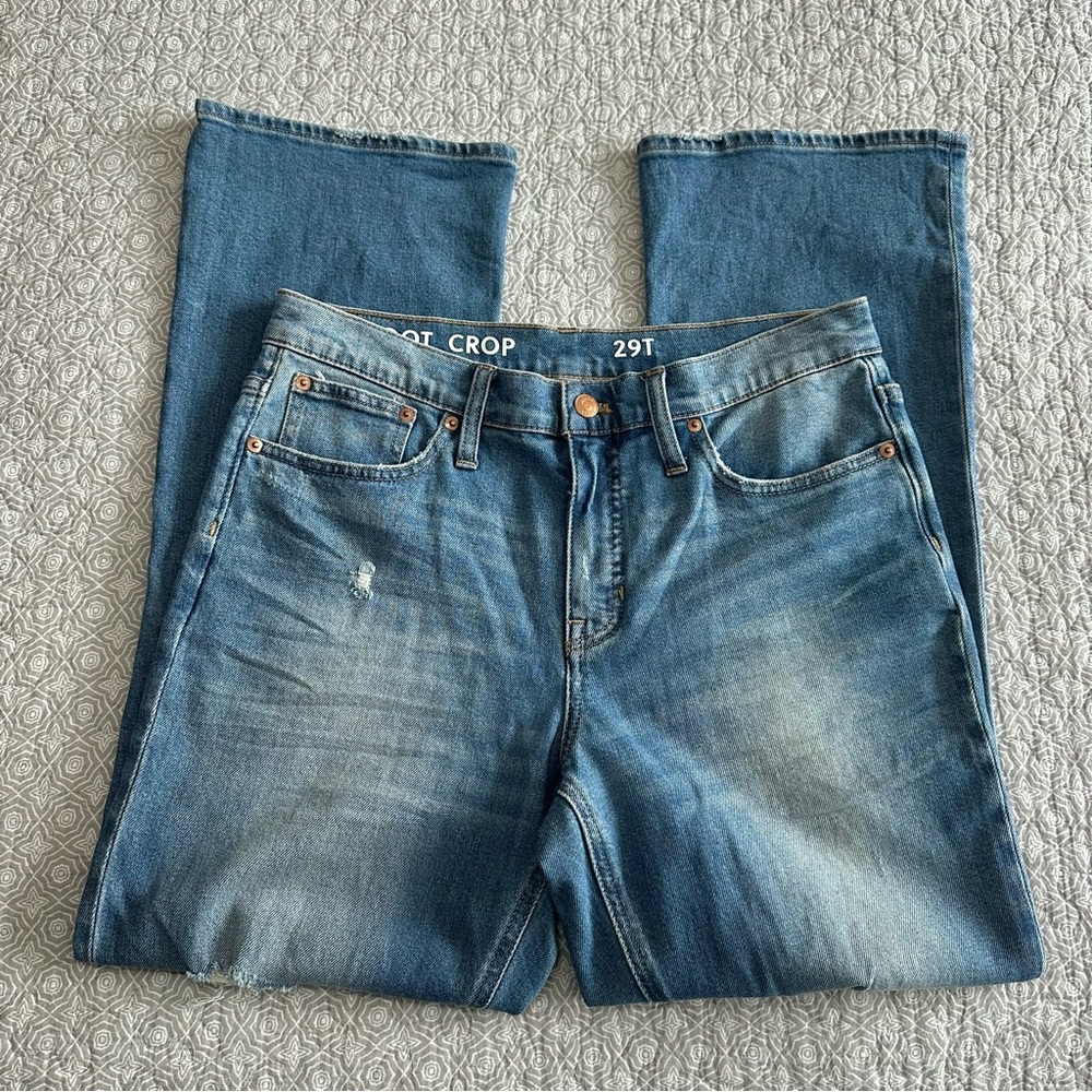 J. Crew Demi Boot Crop Jeans Size 29T Tall Denim Size 8 NWOT - Picture 3 of 12